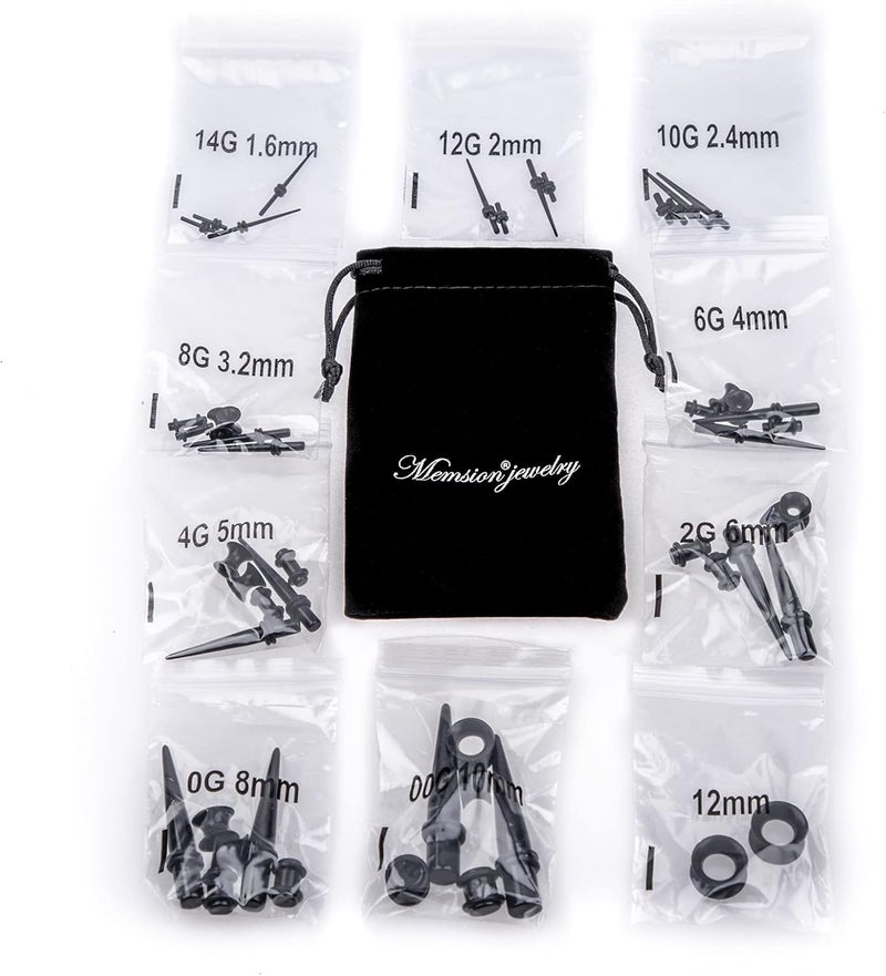 Memsion Ear Stretching Kit 50 Pieces 14Gauges-00Gauges Earrings Piercing Kit - Image 5